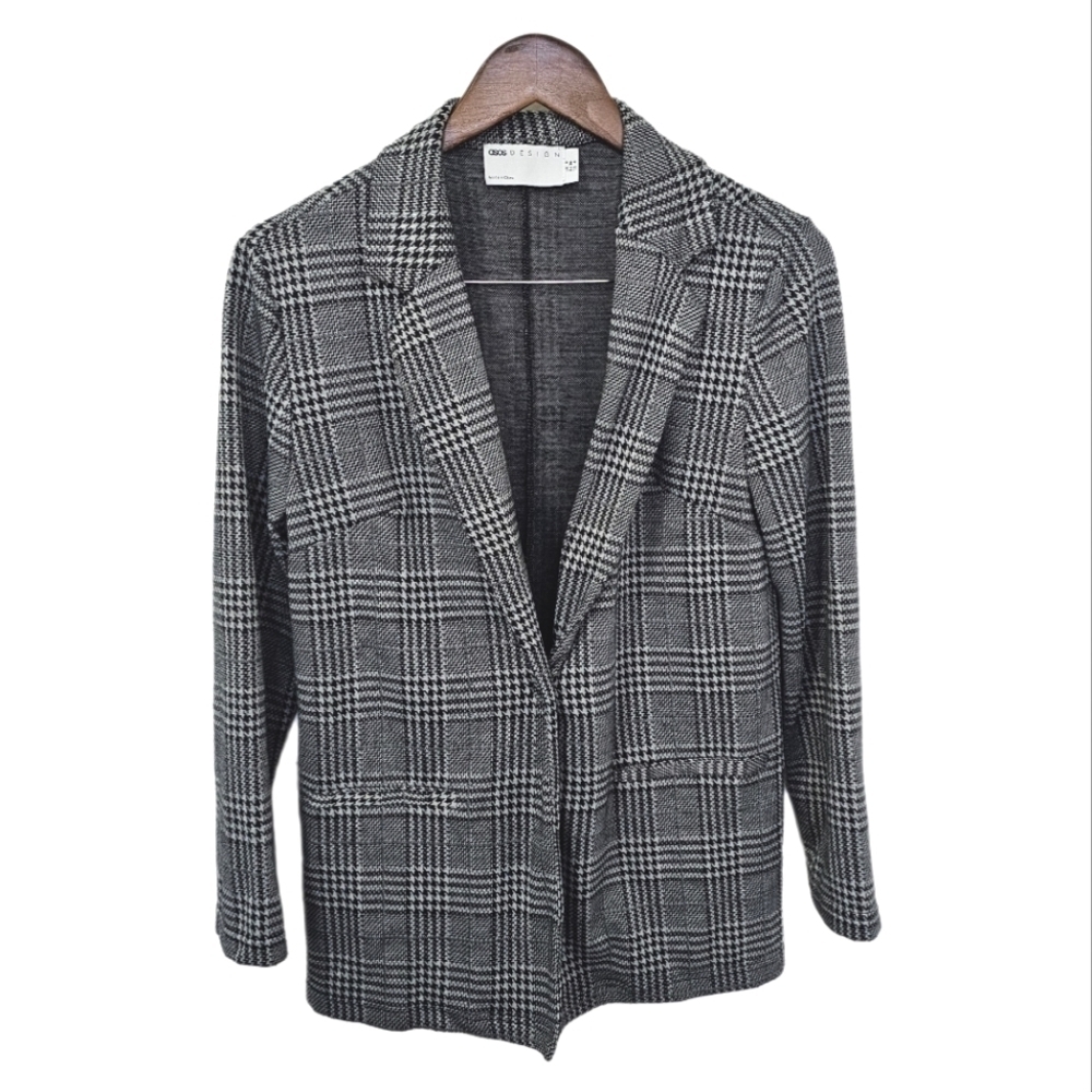 ASOS jacket houndstooth black and white size 4